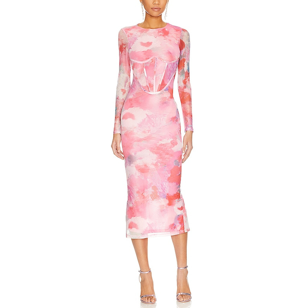 Bardot 'Lena' Pink Mesh Midi Dress Size XS - NWT